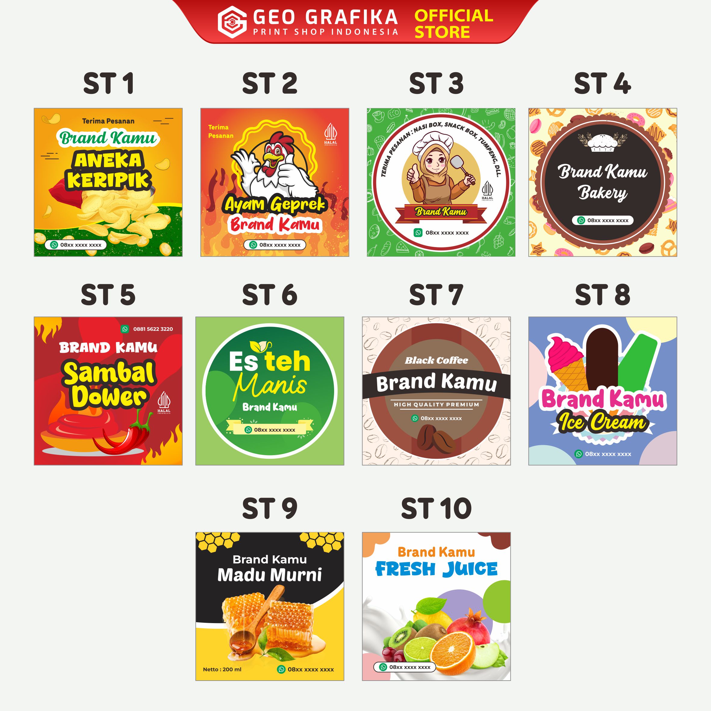 Cetak Sticker Vinyl Transparan Lembaran A3+ Digital Printing Full Color - Geo Grafika