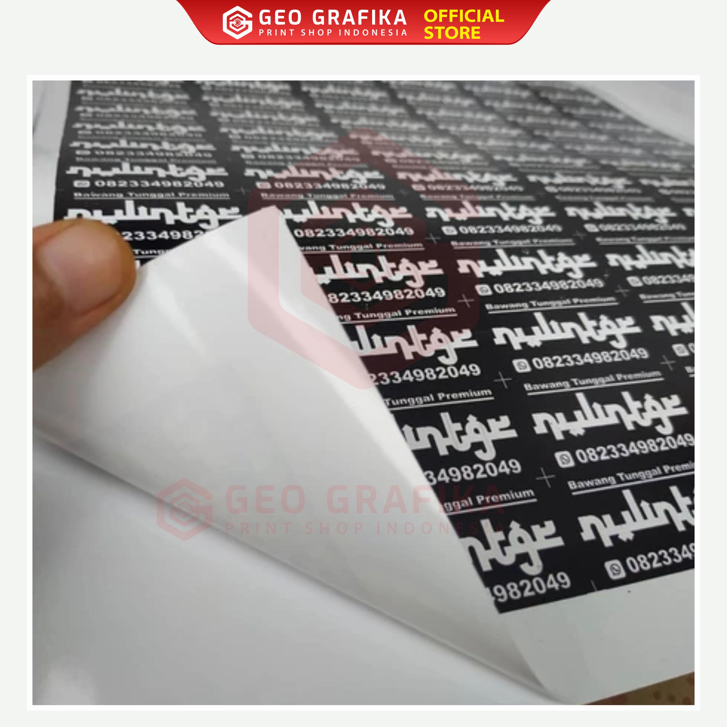 Cetak Sticker Vinyl Glosy Lembaran A3+ Digital Printing Full Color - Geo Grafika