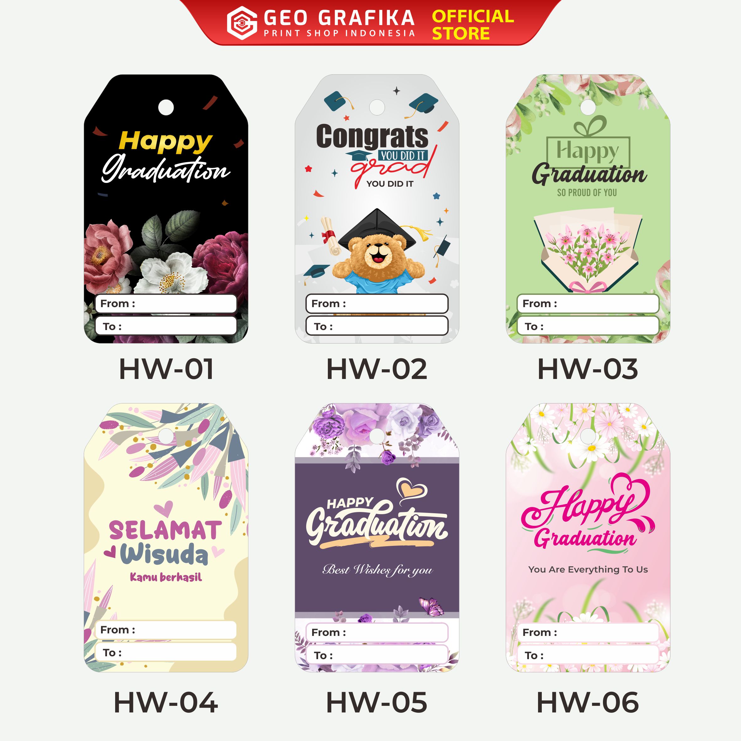Hangtag Ucapan Hampers Wisuda - Geo Grafika