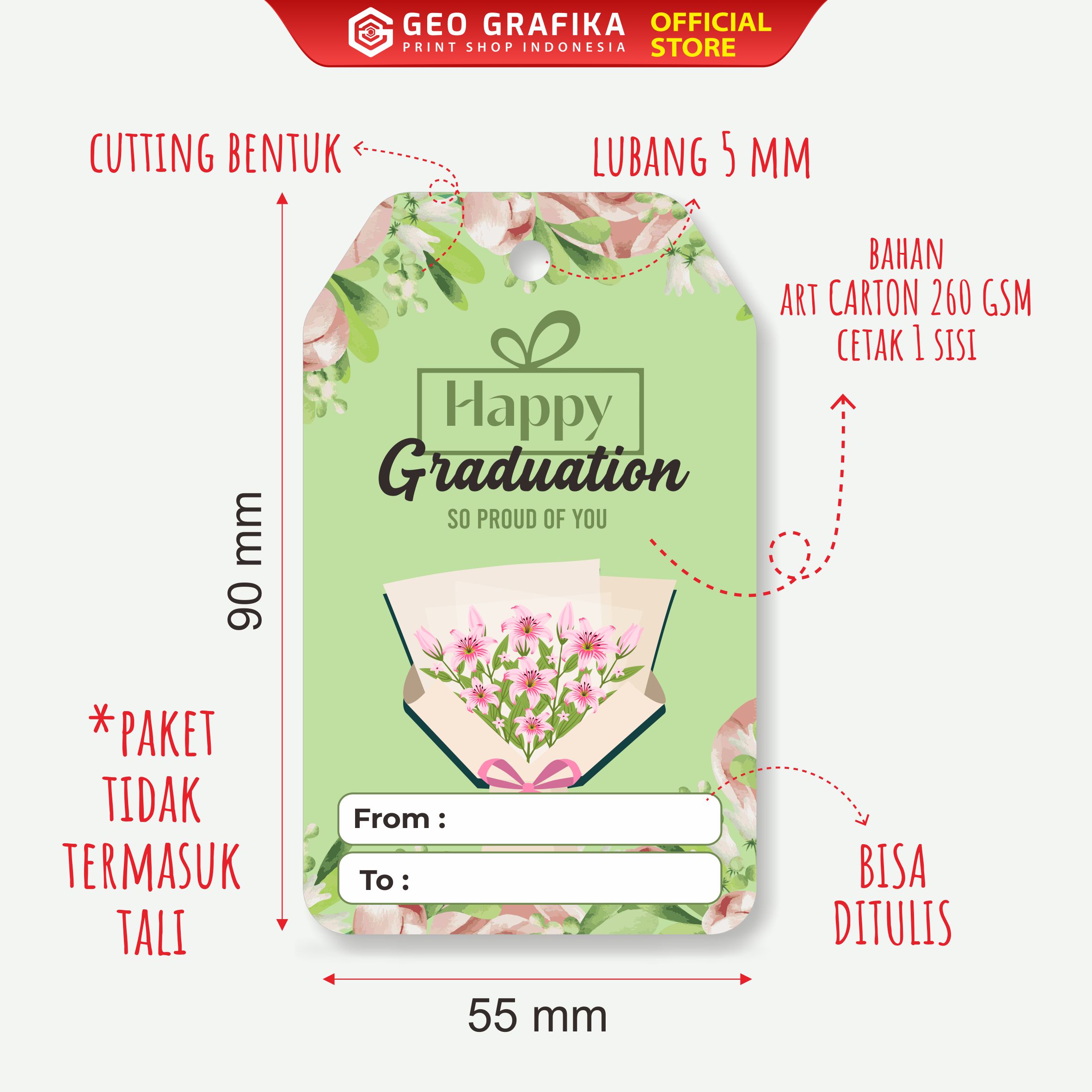 Hangtag Ucapan Hampers Wisuda - Geo Grafika