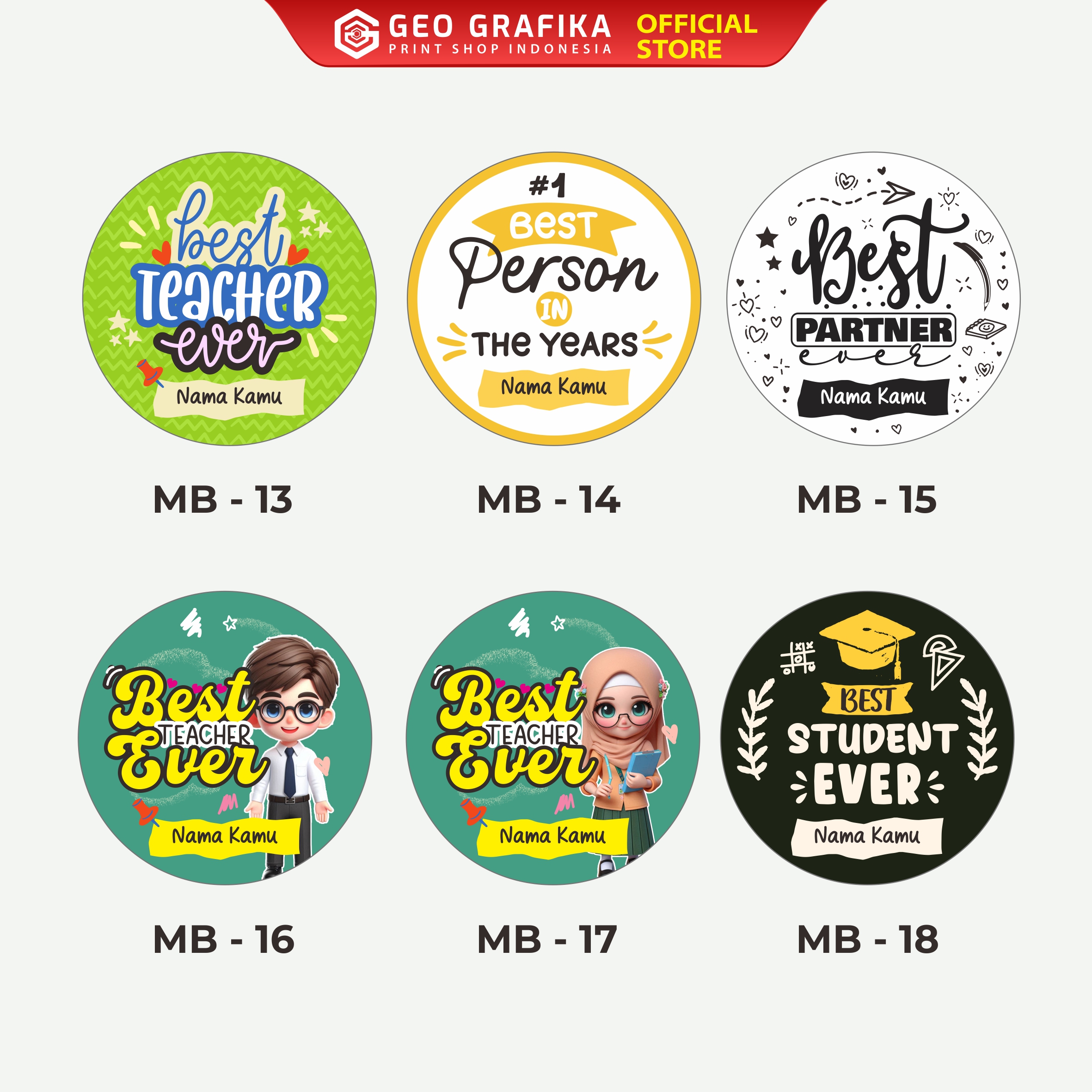 Medali Akrilik Custom Nama / Ucapan - Geo Grafika