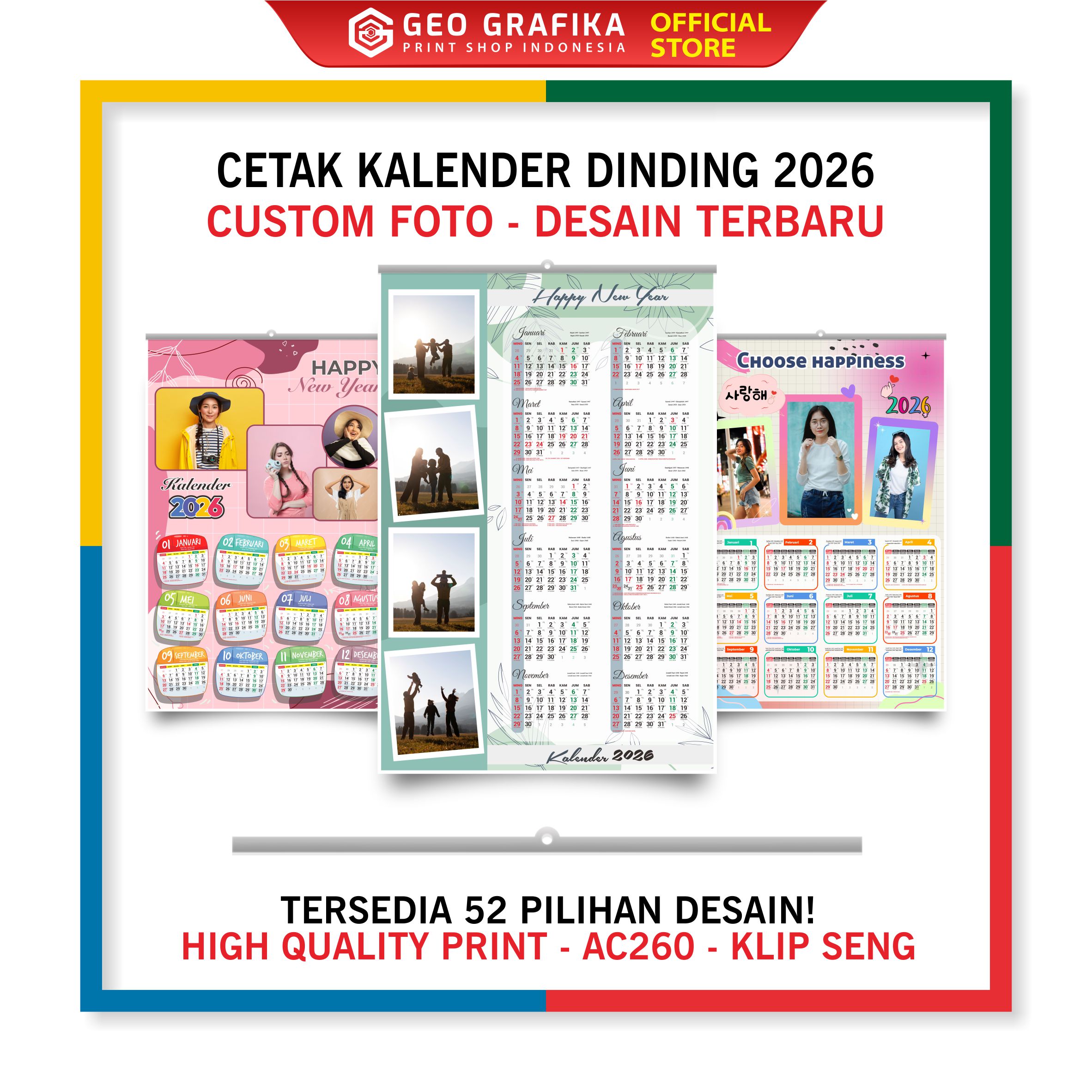 KALENDER DINDING CUSTOM FOTO 2026 DESAIN TERBARU