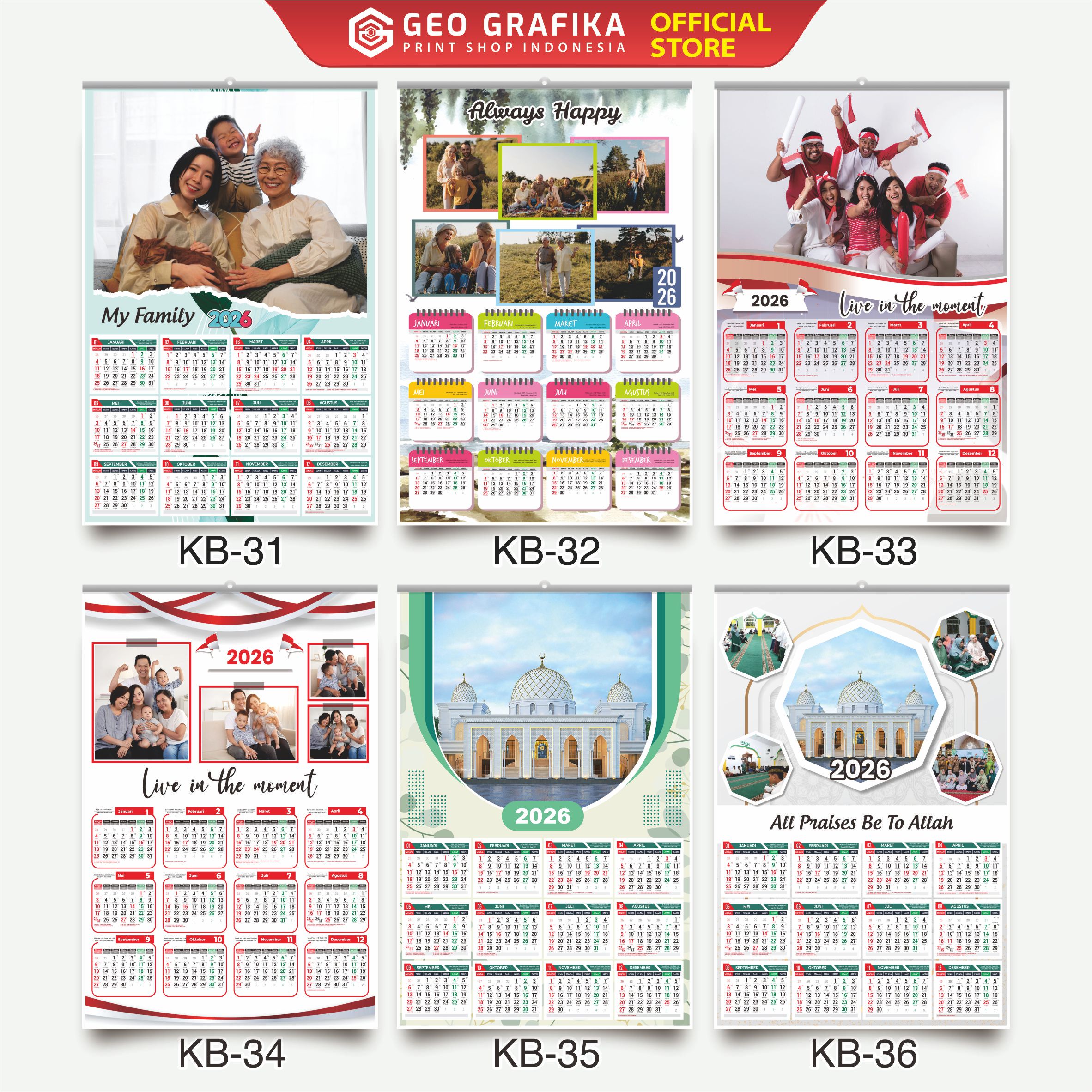 KALENDER DINDING CUSTOM FOTO 2026 DESAIN TERBARU