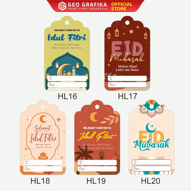 Hangtag Lebaran Idul fitri isi 25 Pcs - Geo Grafika