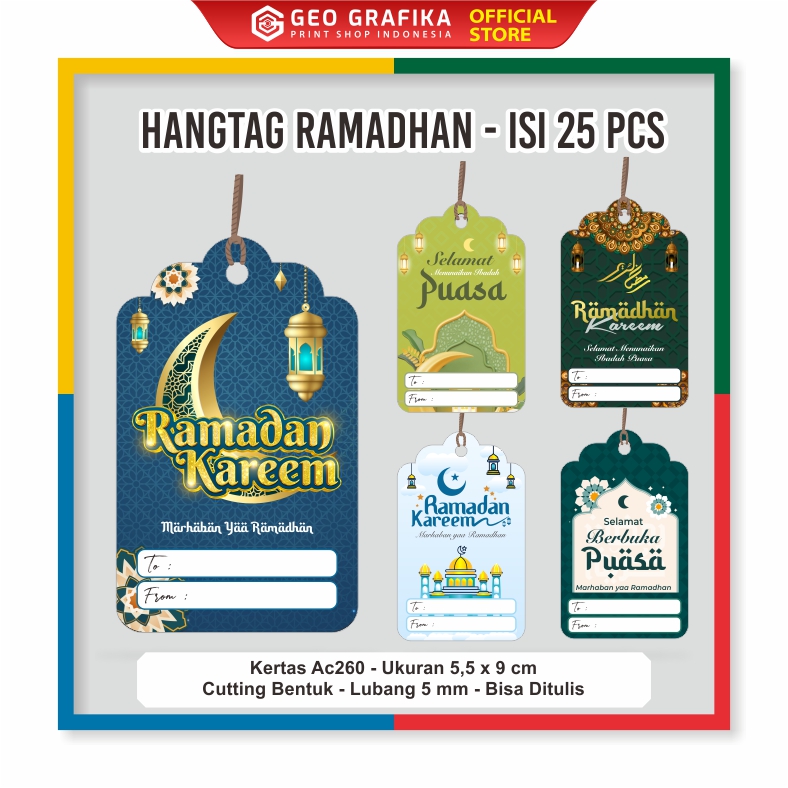 Hangtag Tema Ramadhan Isi 25 Pcs - Geo Grafika