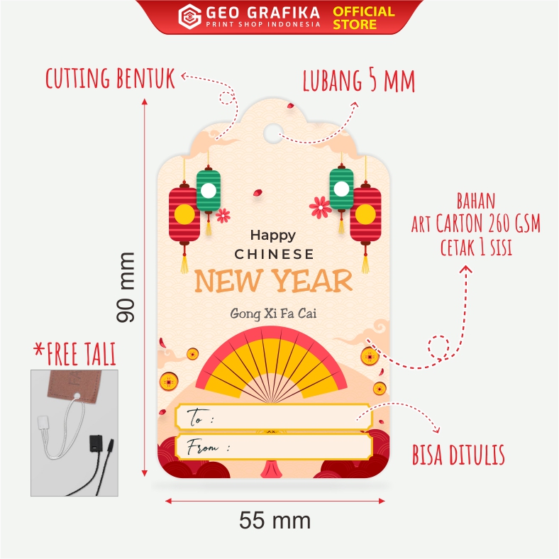 Hangtag Tahun Baru Imlek Isi 25 Pcs - Geo Grafika