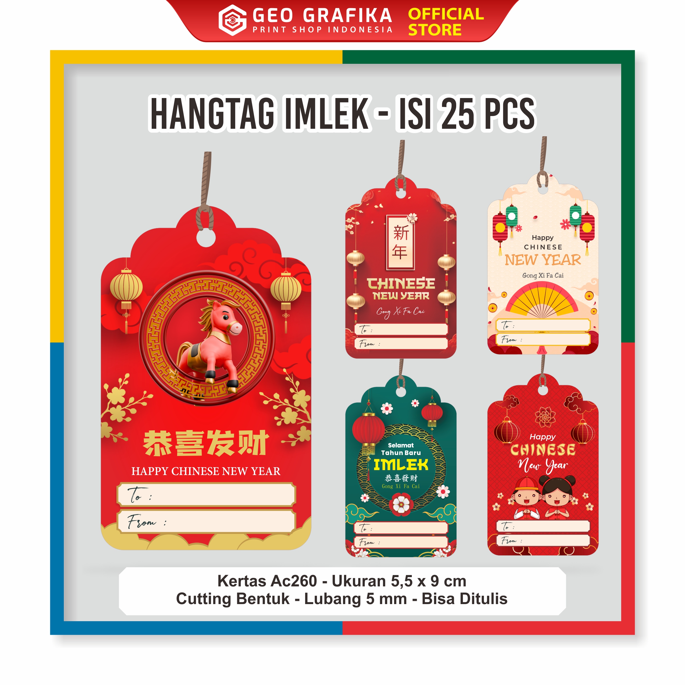 Hangtag Tahun Baru Imlek Isi 25 Pcs - Geo Grafika