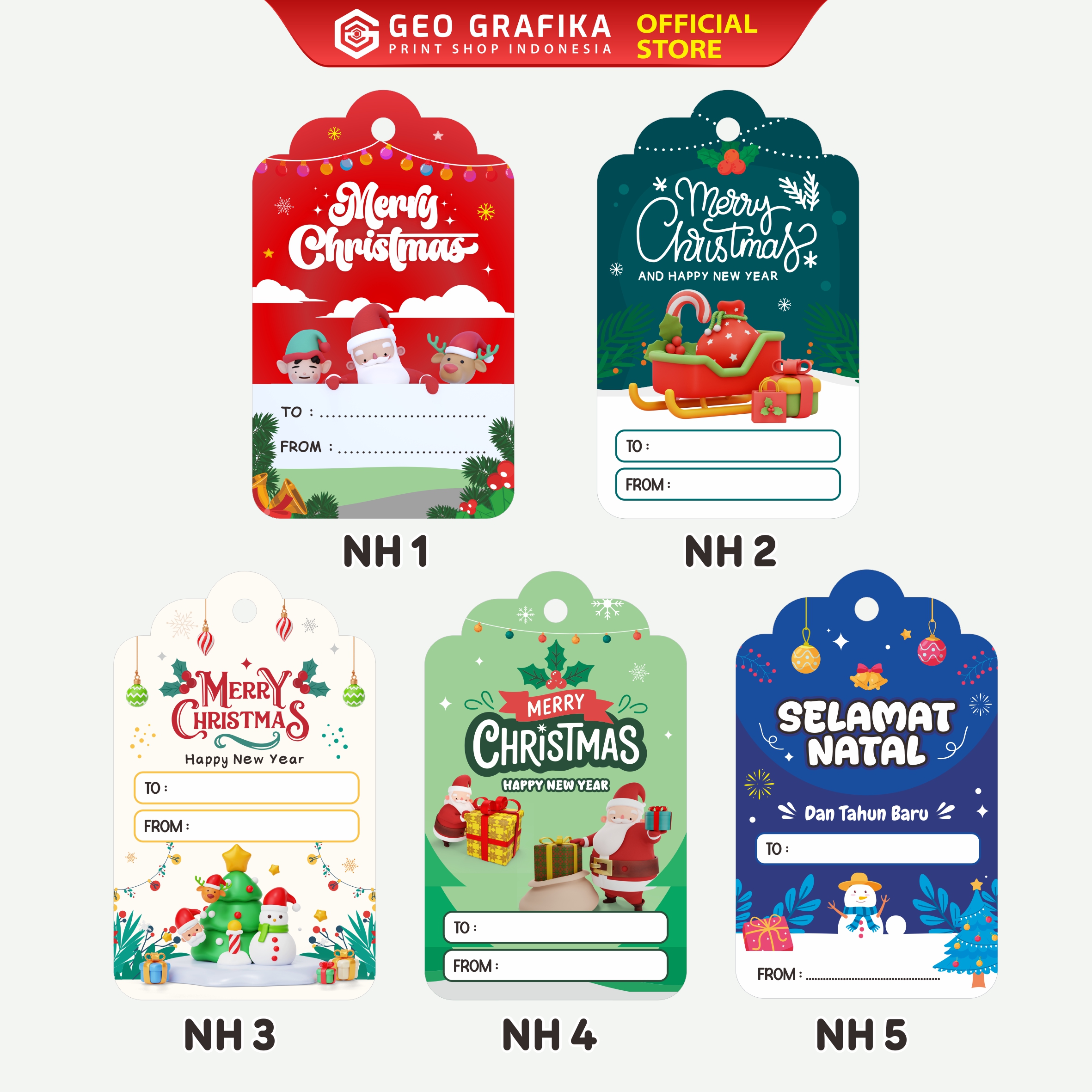 Hangtag Natal Christmas Isi 25 Pcs - Geo Grafika