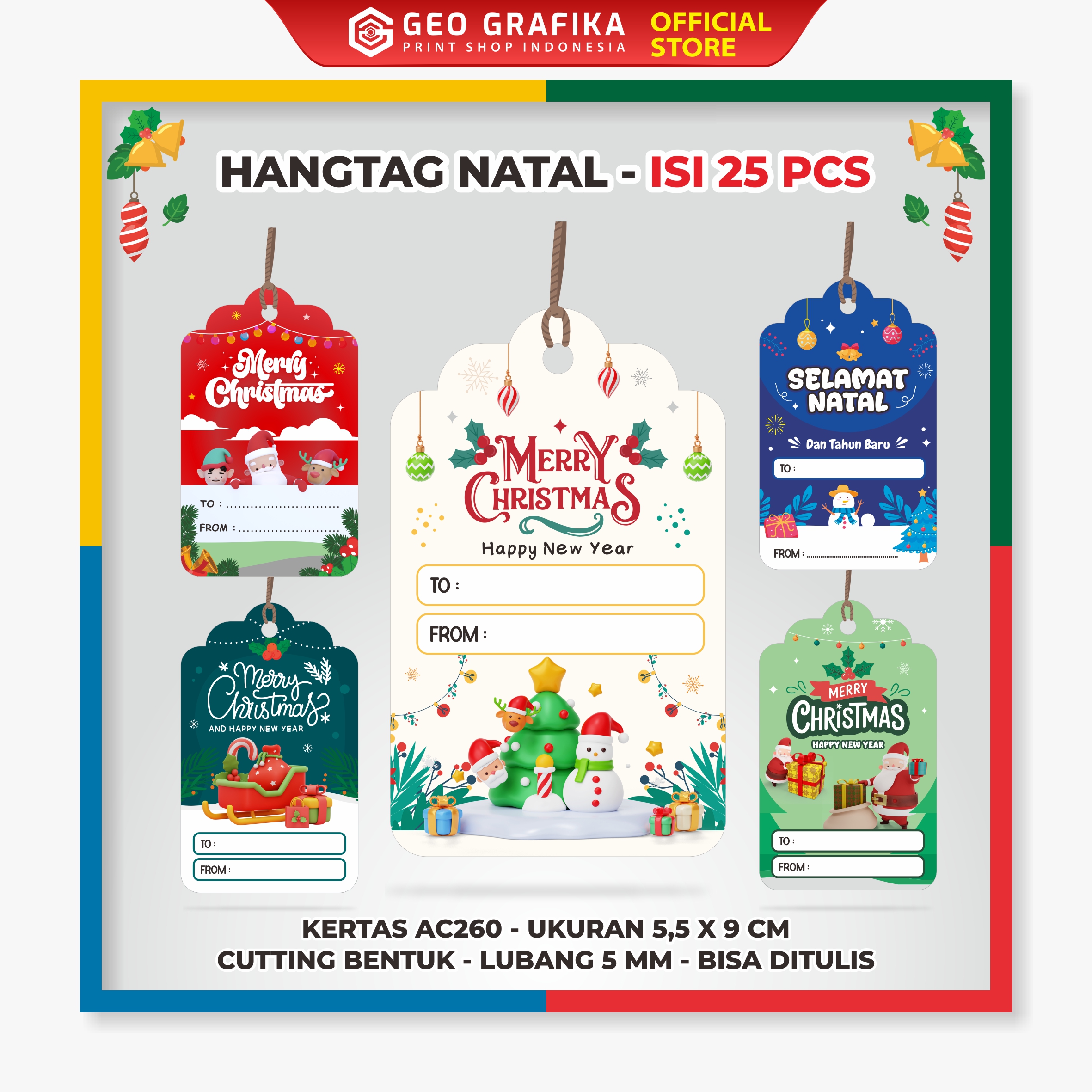 Hangtag Natal Christmas Isi 25 Pcs - Geo Grafika