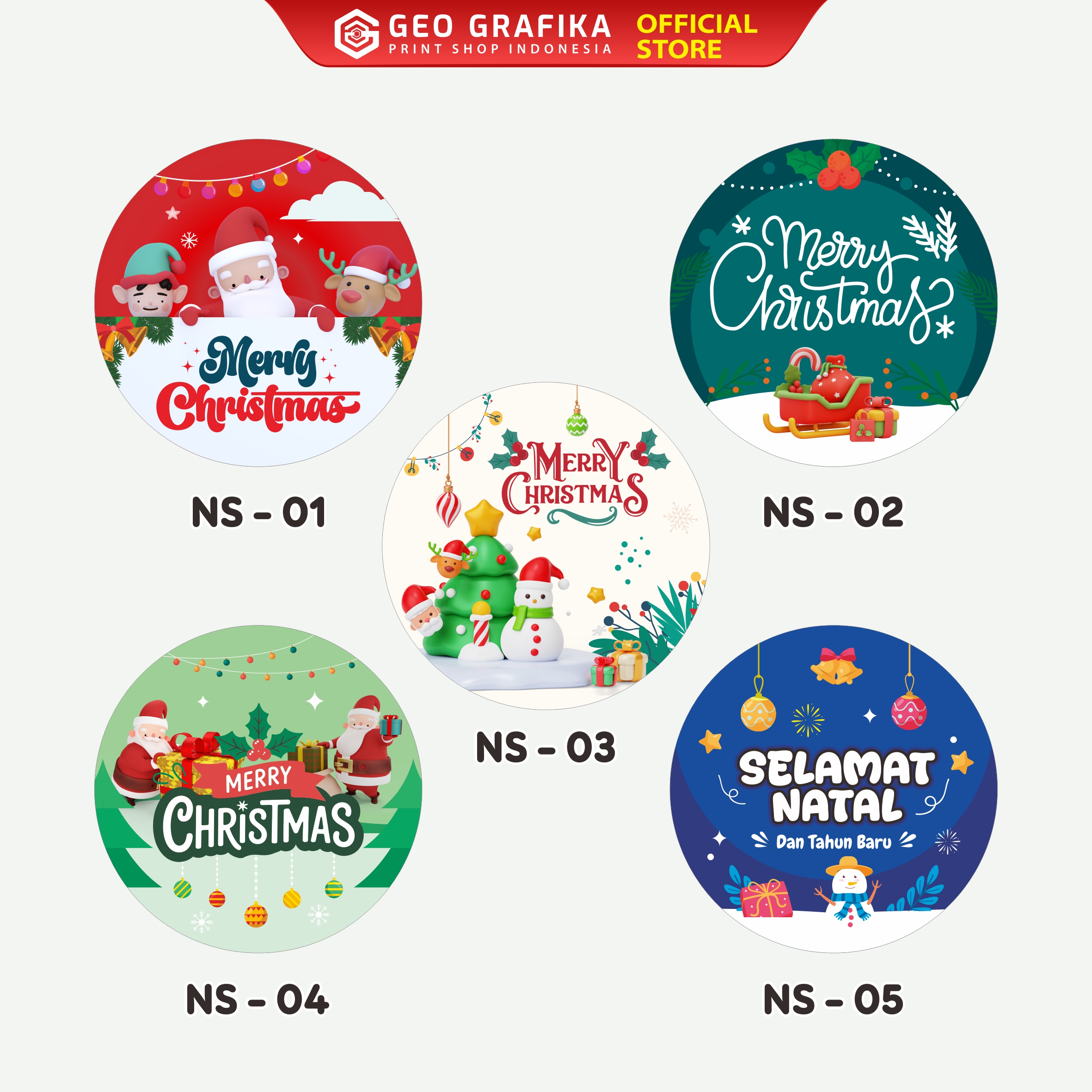 Stiker Hampers Natal Christmas - Geo Grafika
