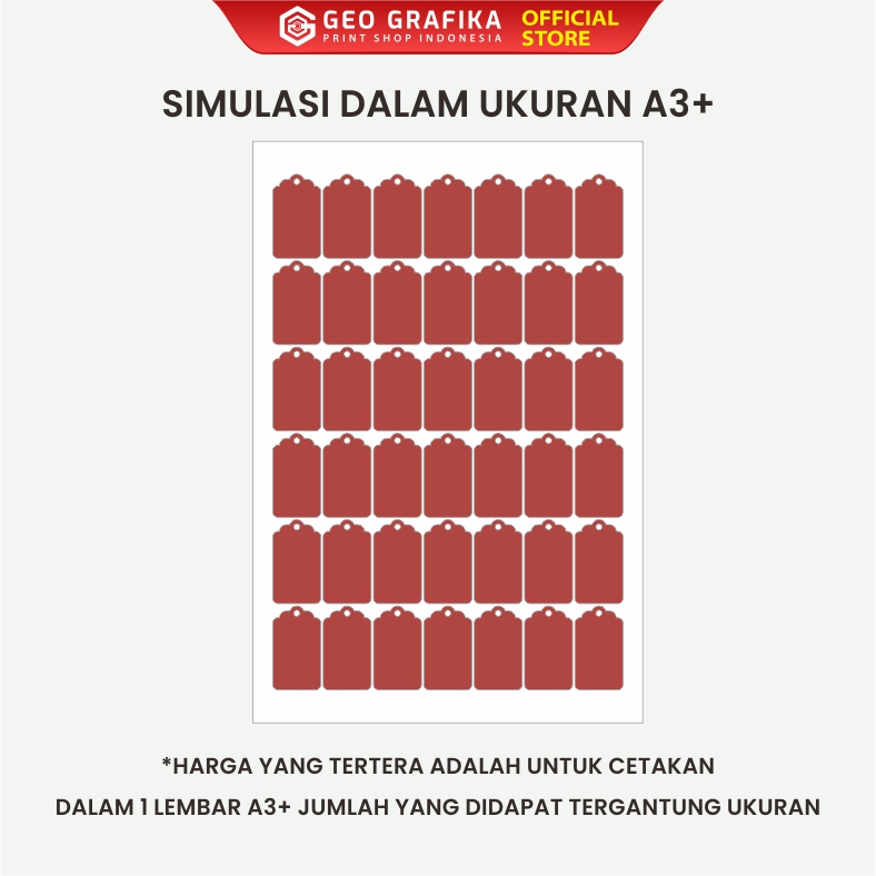 Cetak Hangtag Custom Desain dan Bentuk - Geo Grafika