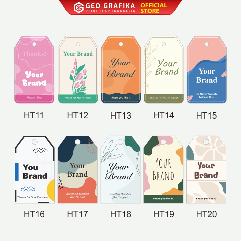 Cetak Hangtag Custom Desain dan Bentuk - Geo Grafika