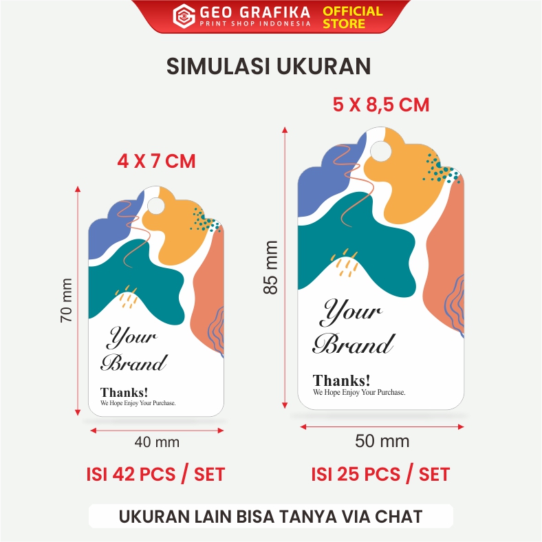 Cetak Hangtag Custom Desain dan Bentuk - Geo Grafika