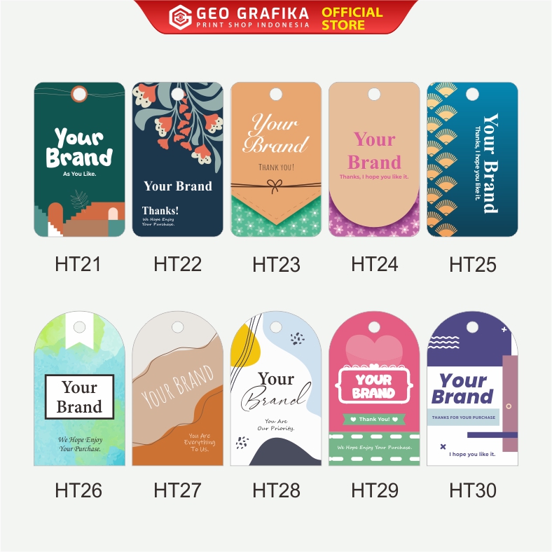 Cetak Hangtag Custom Desain dan Bentuk - Geo Grafika