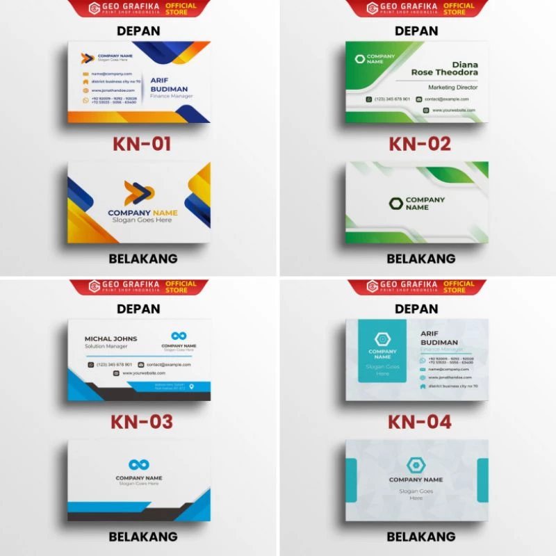 Kartu Nama 1 Box Isi 100 Pcs Free Box - Geo Grafika