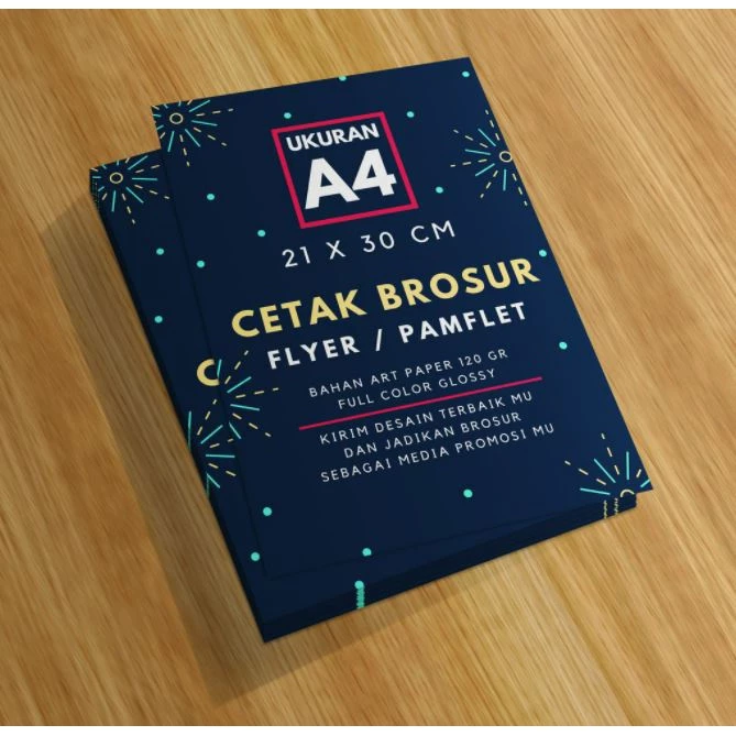 Geo Grafika - Cetak Brosur Flyer Leaflet Pamflet (Paket 100 Lembar) Art Paper 150 Gr Full Color