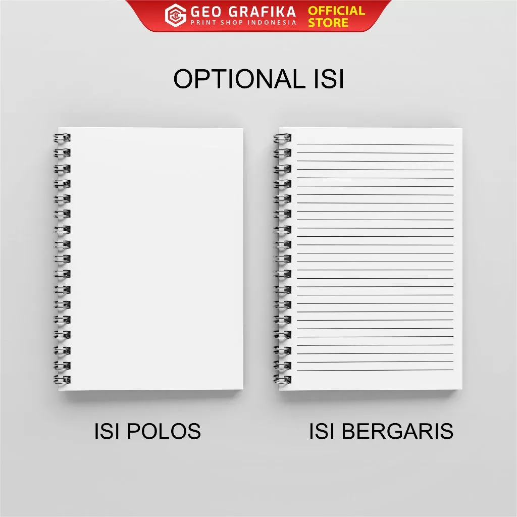 Notebook Block Note A6 Jilid Spiral 100 halaman Custom Desain - Geo Grafika