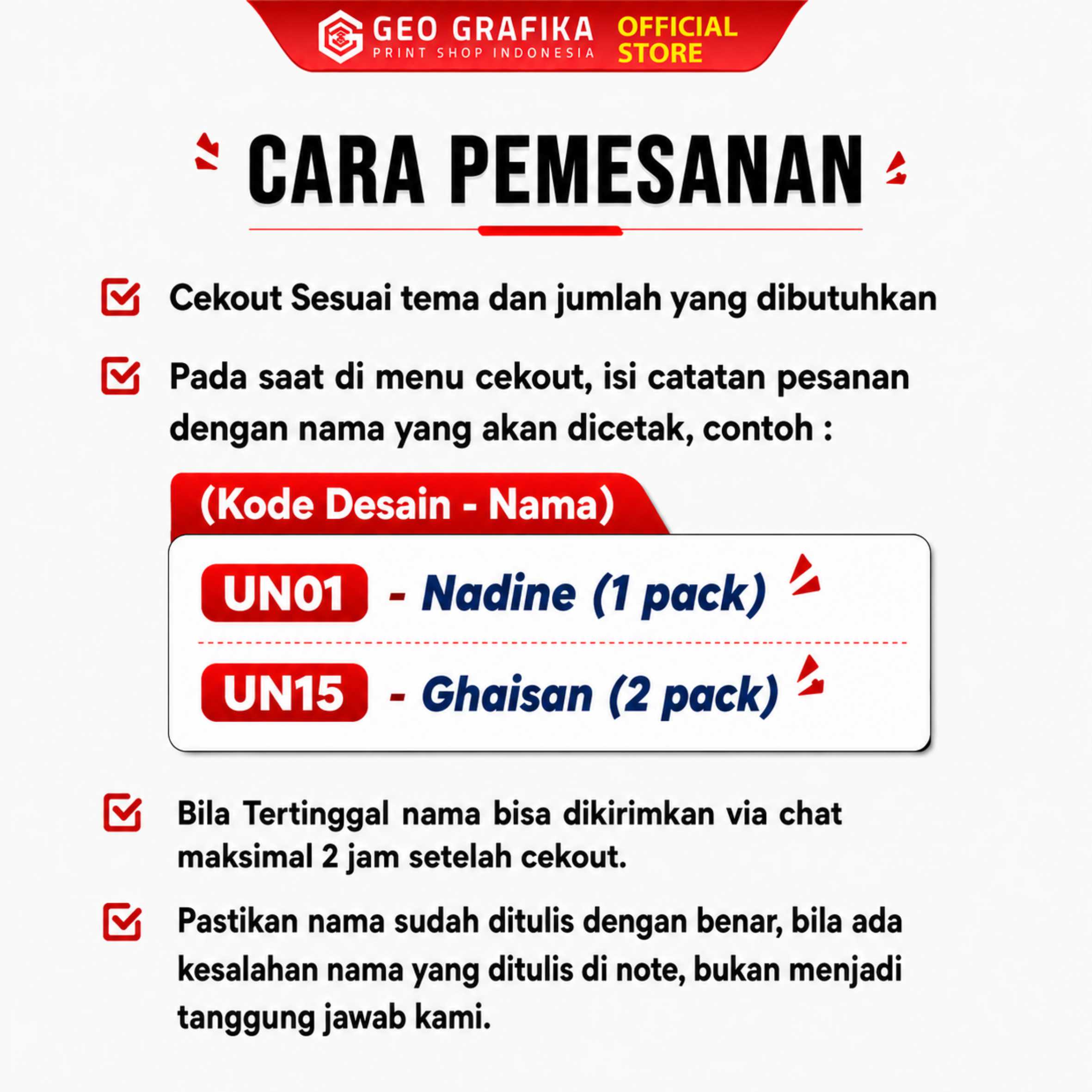 Stiker Nama UV DTF Custom Nama Anak Isi 24 PCS | Waterproof Anti Gores - Geo Grafika