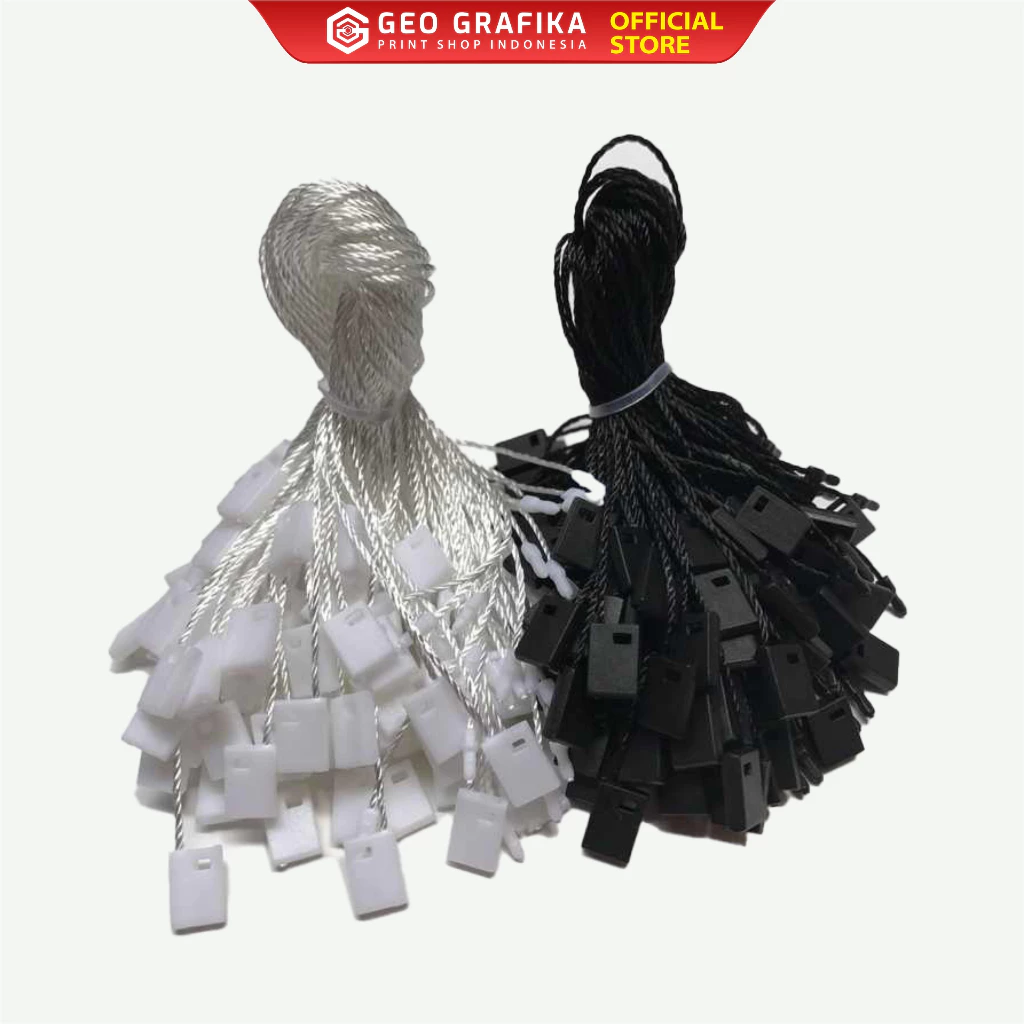 Tali Hangtag Benang Nilon Hitam dan Putih - Geo Grafika