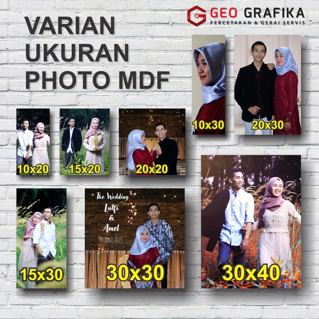 Geo Grafika - Cetak Foto MDF 30X40 CM Custom