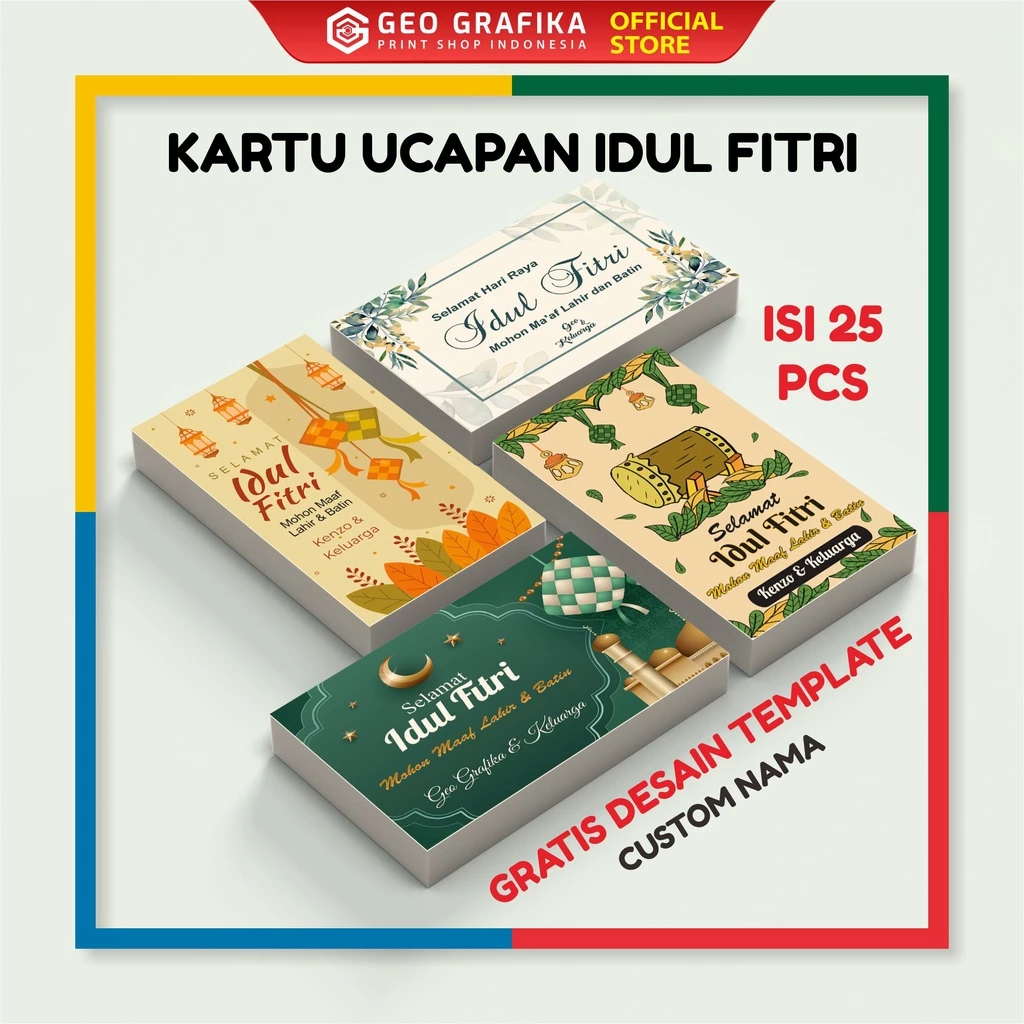 Kartu Ucapan Hari raya Lebaran Idul Fitri Parcel (isi 25 pcs)