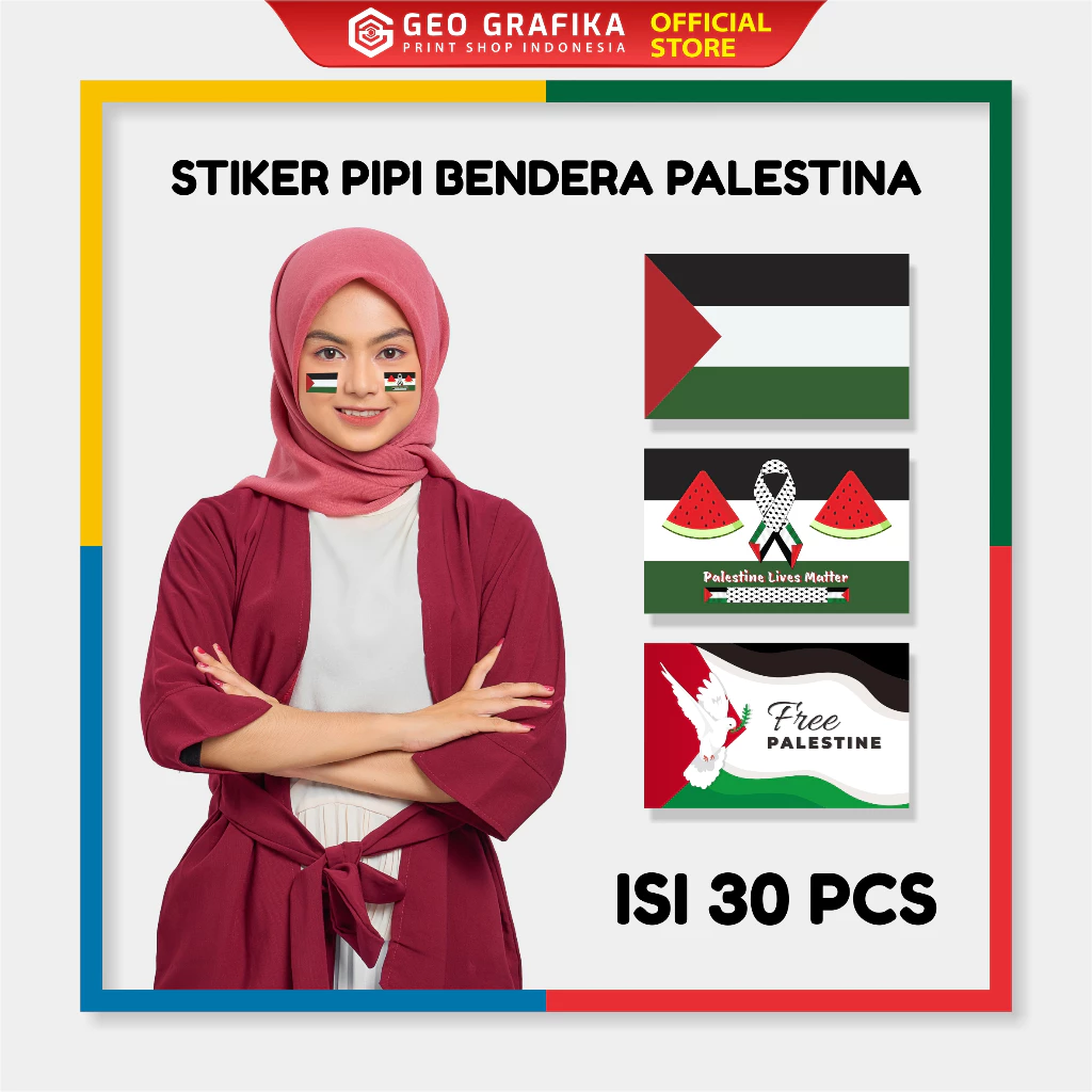 Stiker Pipi Bendera Palestina Free Palestine Semangka Palestina