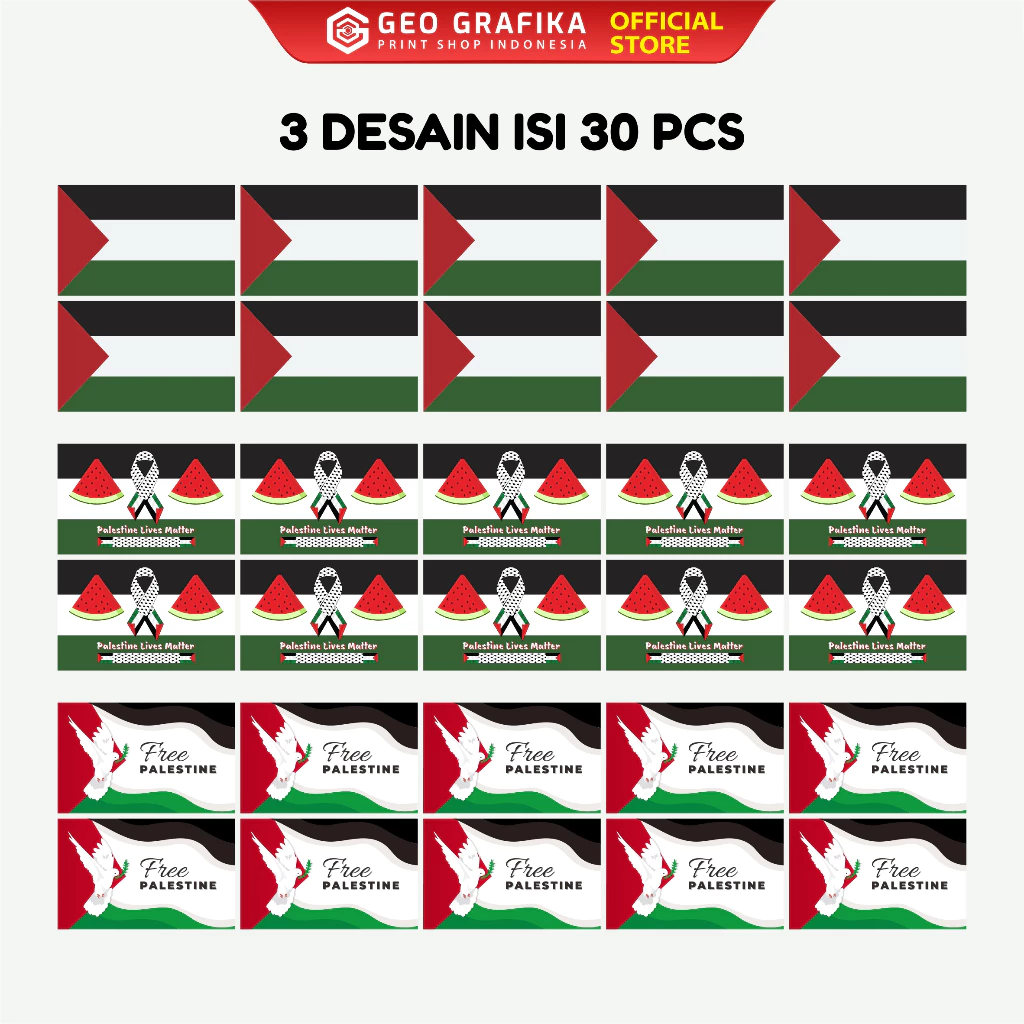 Stiker Pipi Bendera Palestina Free Palestine Semangka Palestina